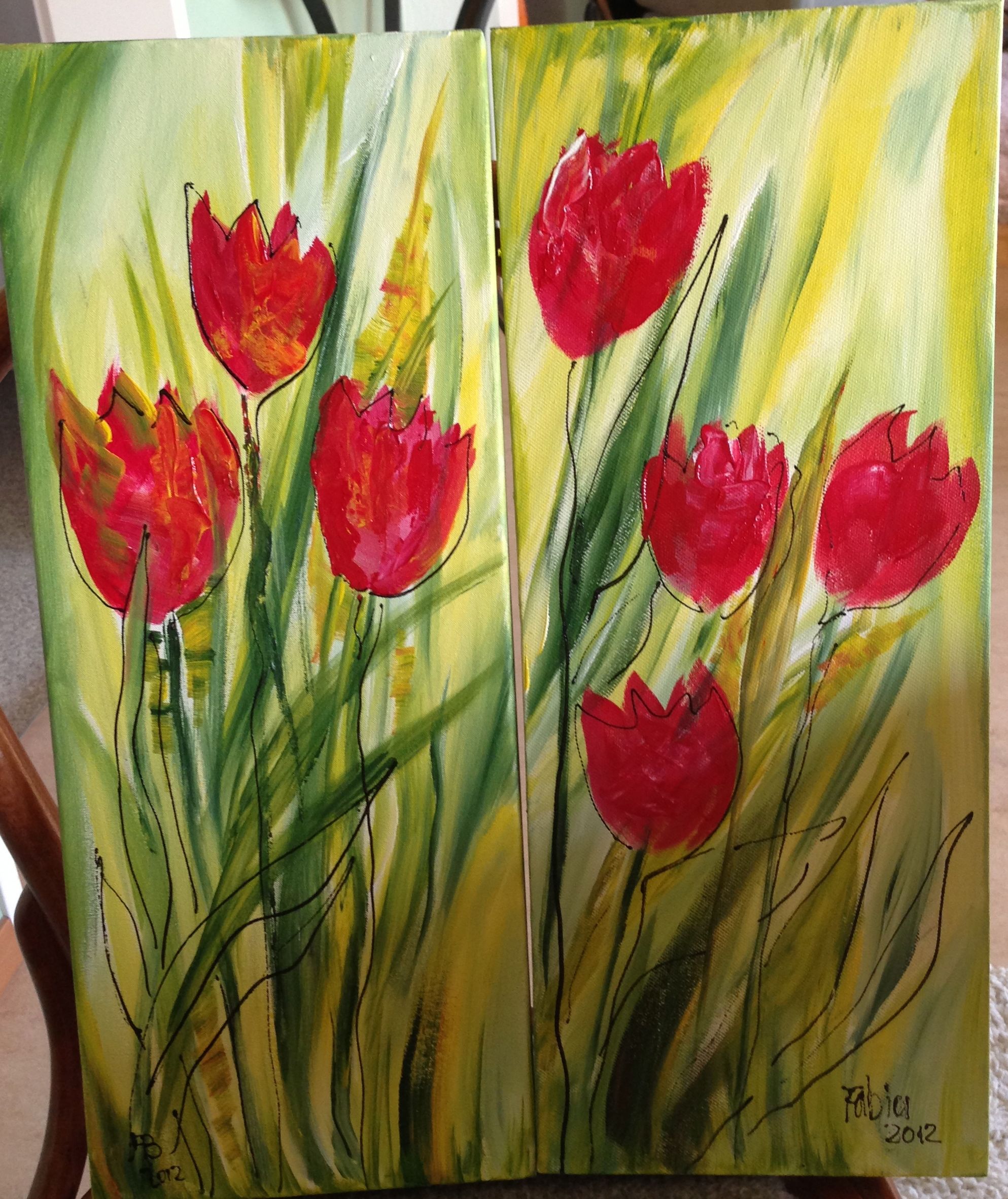 Ballons rouges, tulipes et merveilles