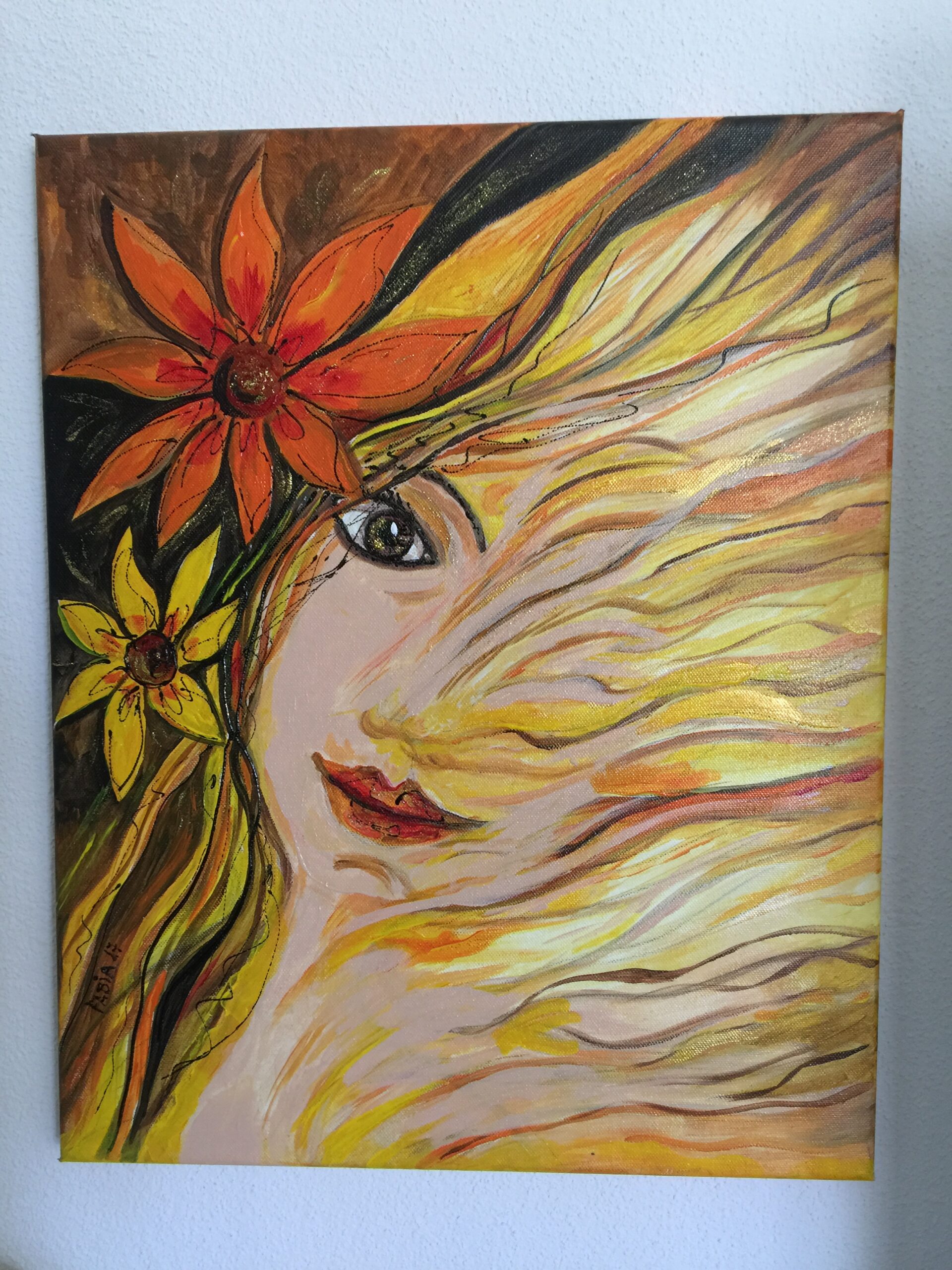 Fille fleurs