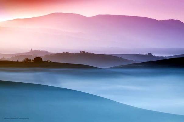 Paysages en rose et bleu