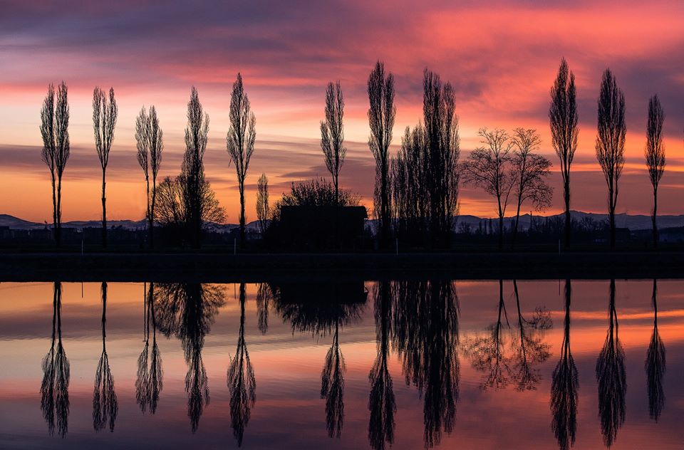 Les reflets au coucher