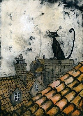 Minet sur cheminée