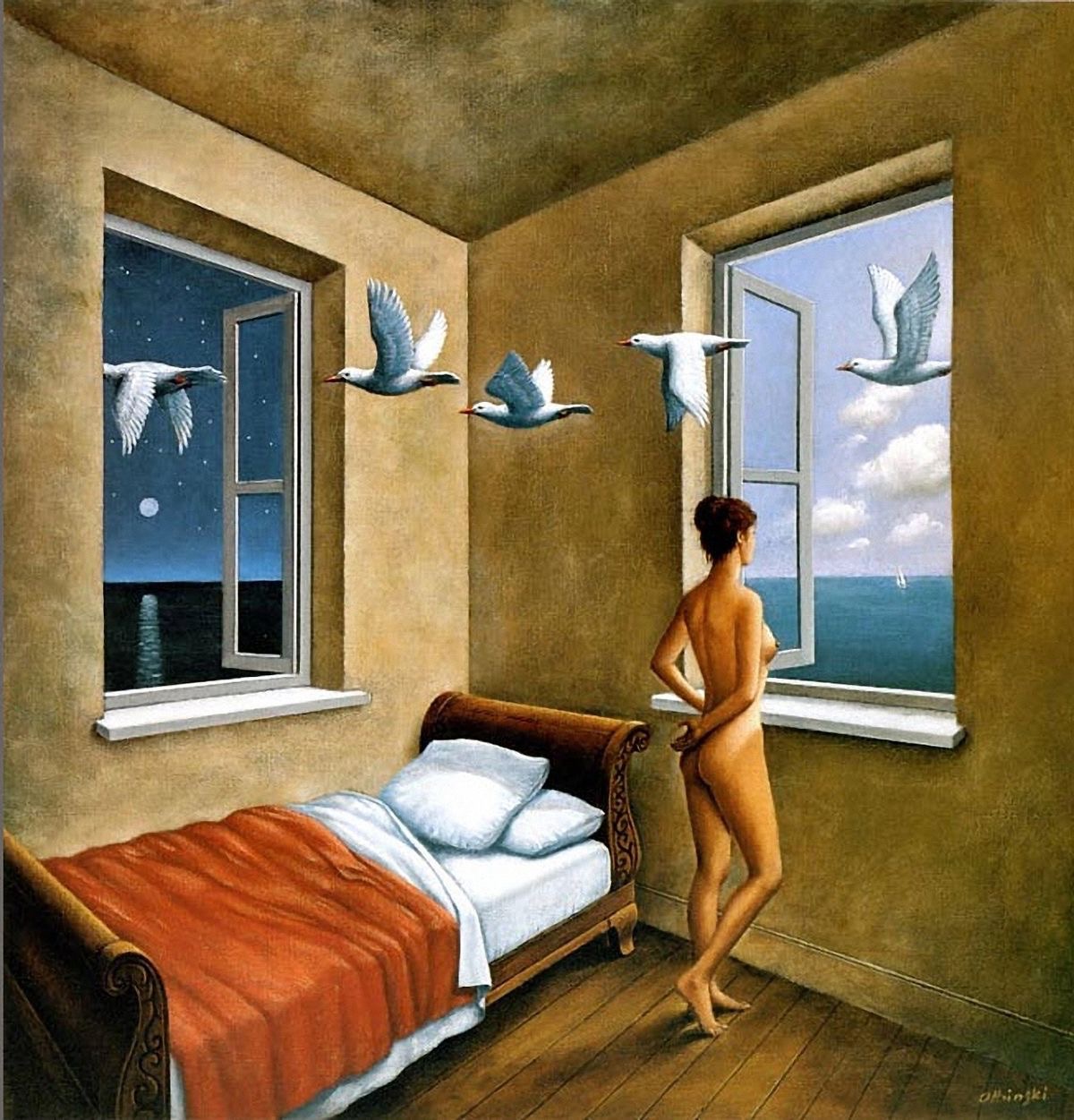 Femme, soir et matin