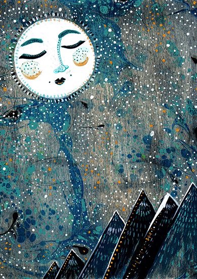 Les monts sous la lune