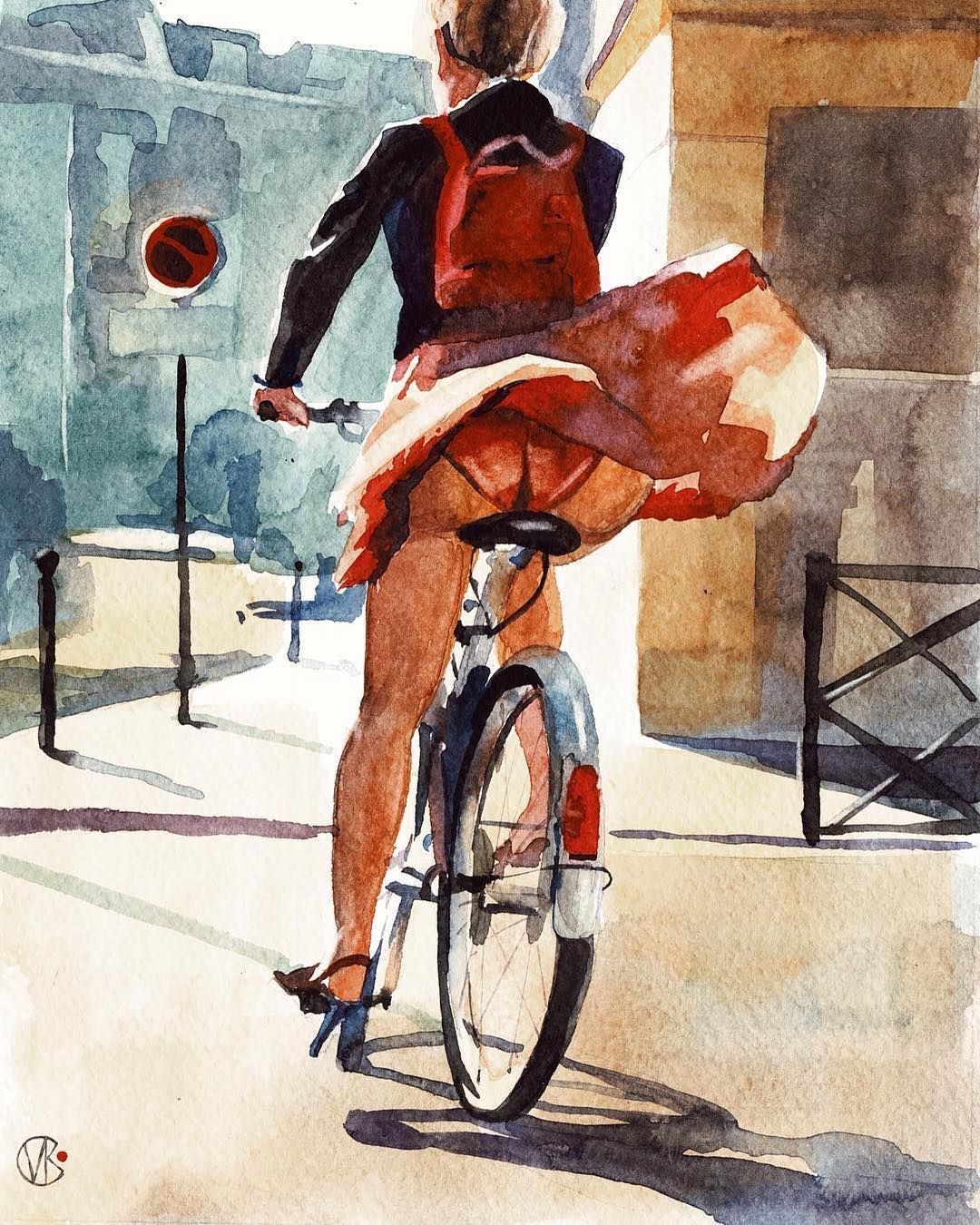À bicyclette