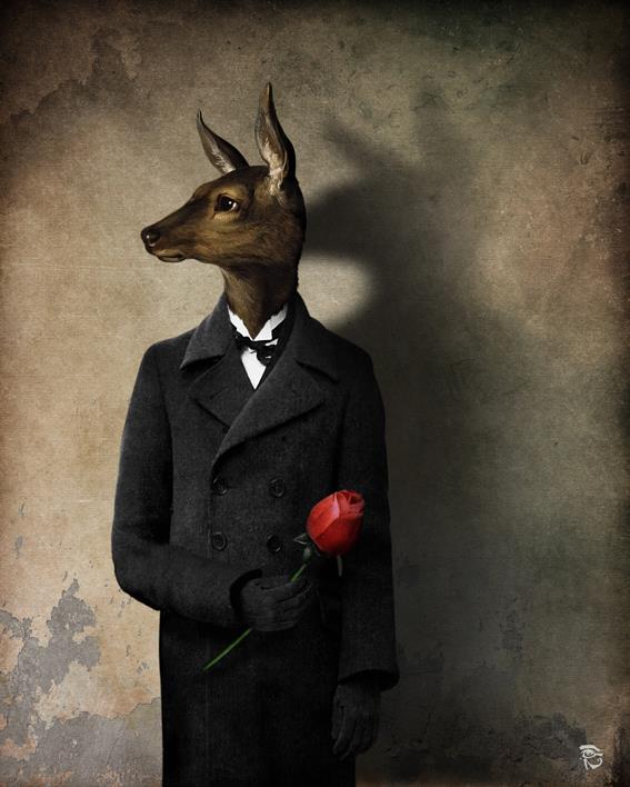 La biche à la rose