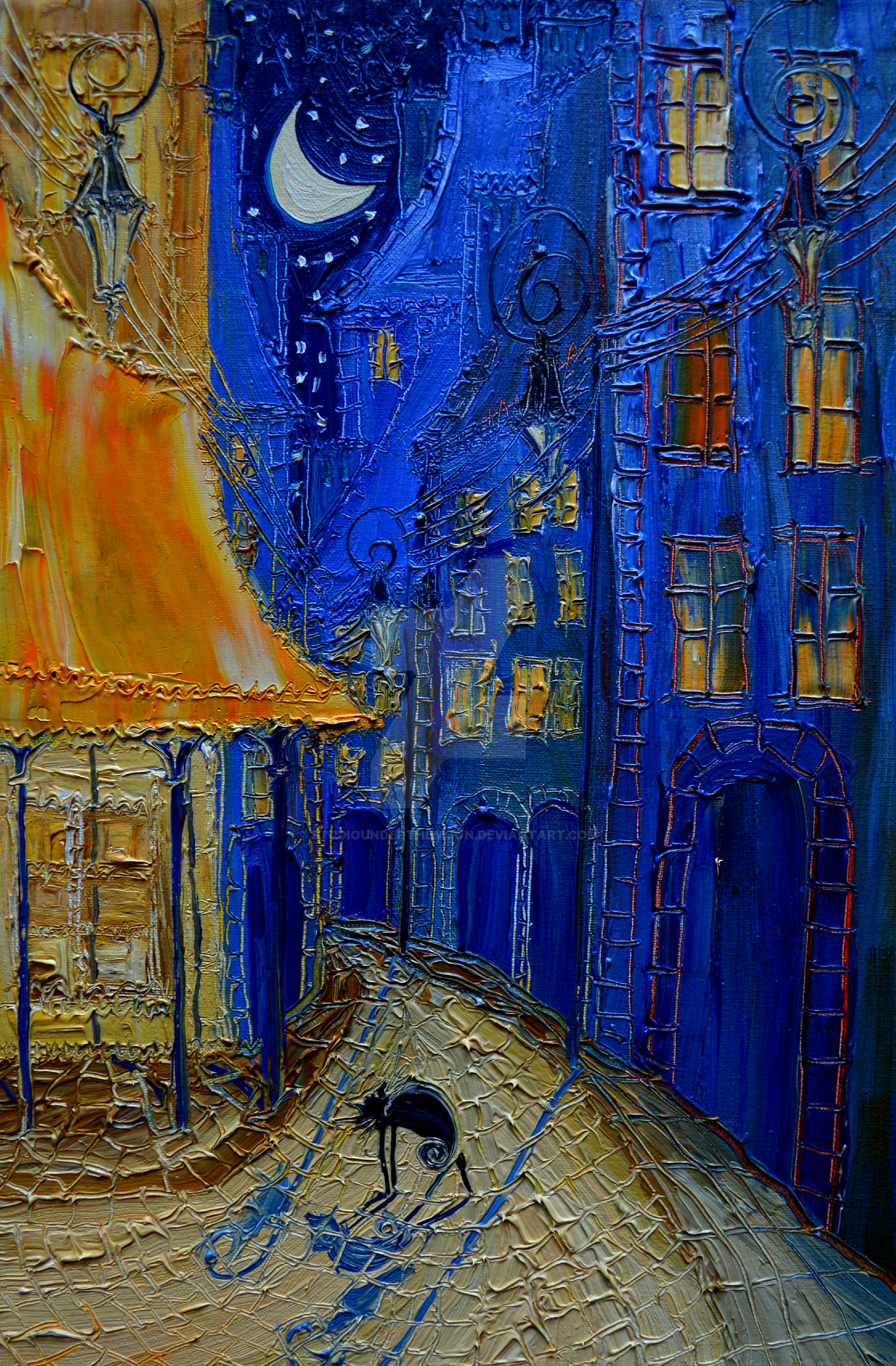 Le chat bleu de nuit