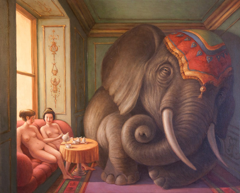 Comme un éléphant tombant des nues
