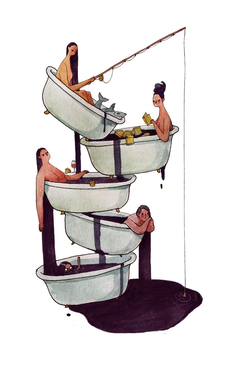 Les baignoires communicantes