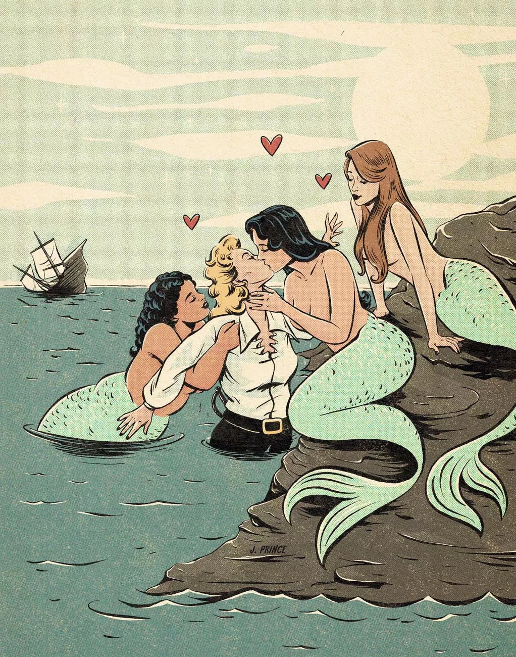 Sirènes en mer lubrique