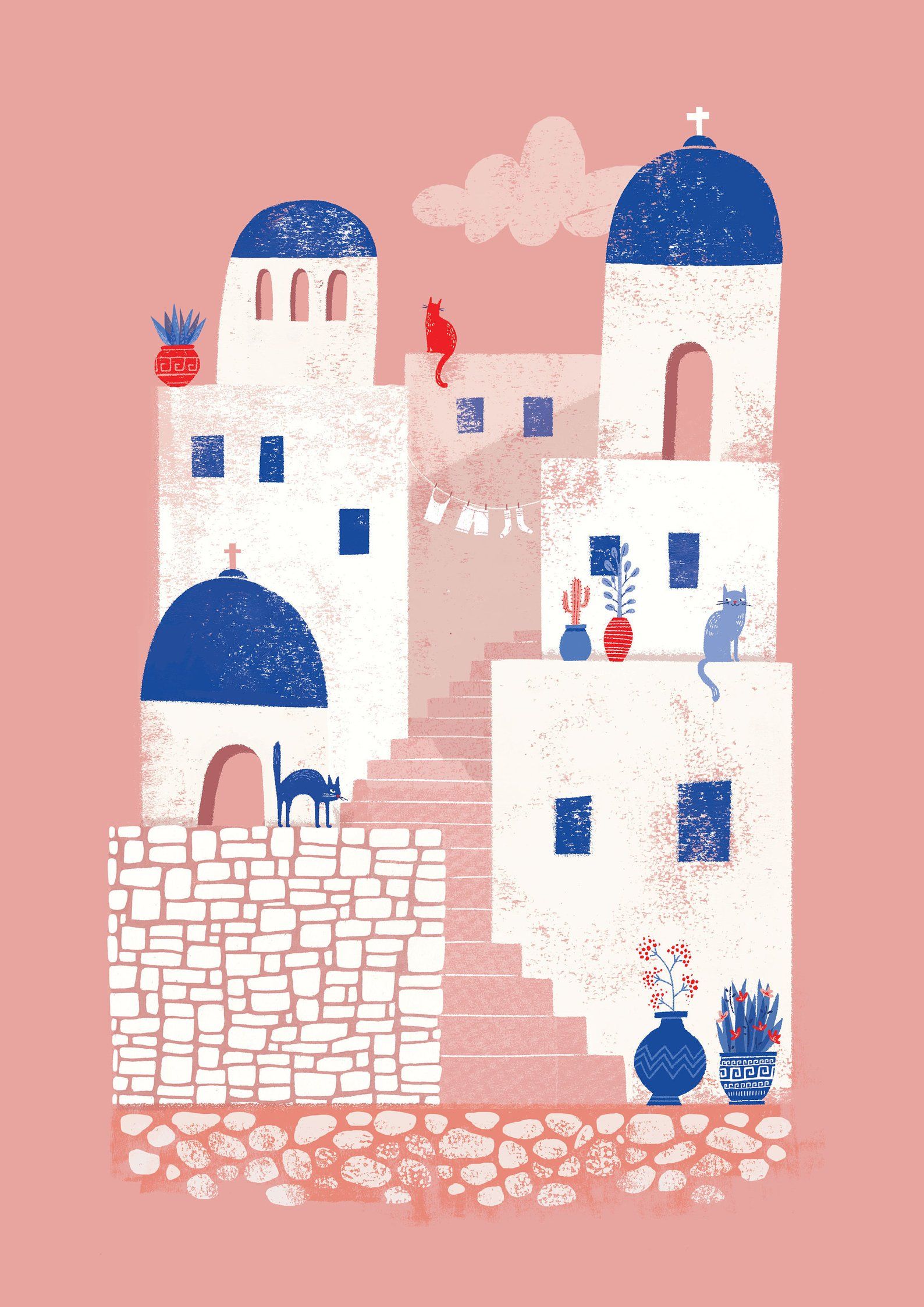 Santorini, à l’heure rose