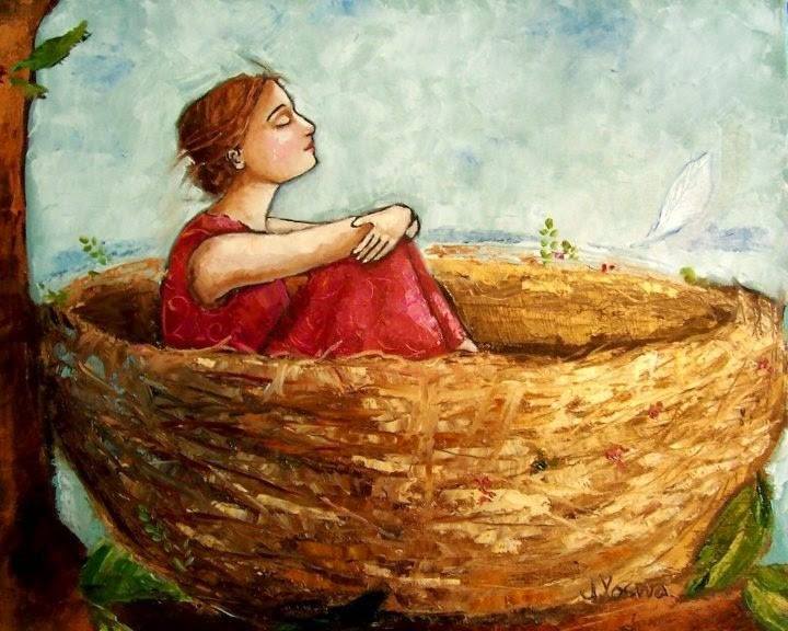 La demoiselle dans son nid