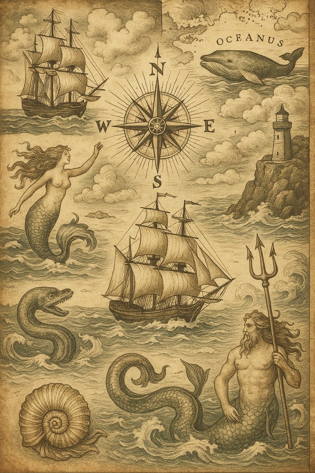 Carte maritime du tendre d'Oceanus