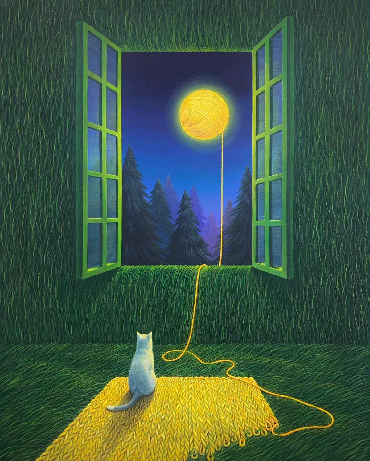 Le chat, la Lune et la pelote