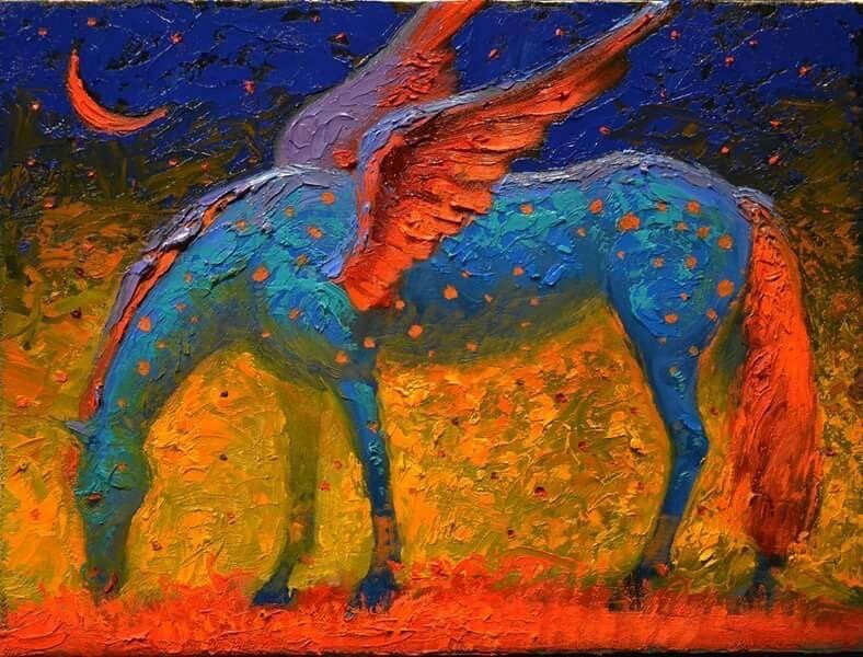 Pégase en bleu